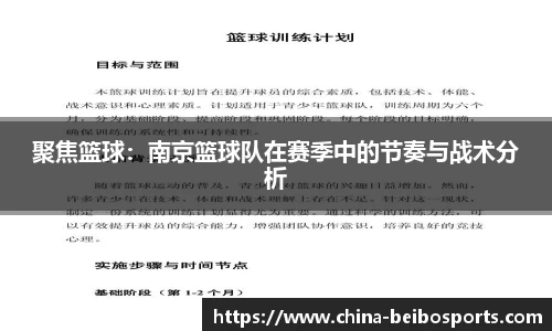 聚焦篮球：南京篮球队在赛季中的节奏与战术分析