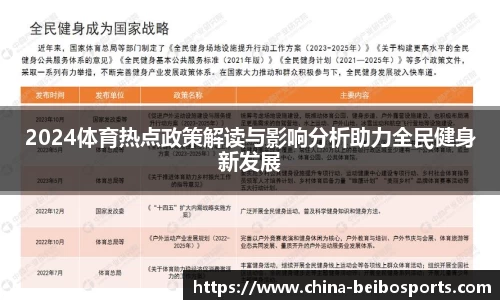 2024体育热点政策解读与影响分析助力全民健身新发展